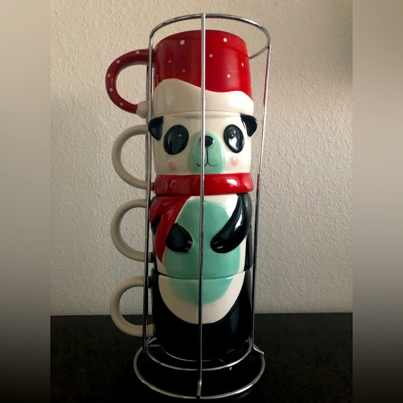 Christmas Panda Coffee Mug Set - Picture 1 of 3